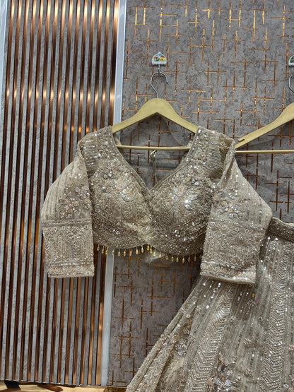 Designer Peach Ready to wear Crop Top Lehenga