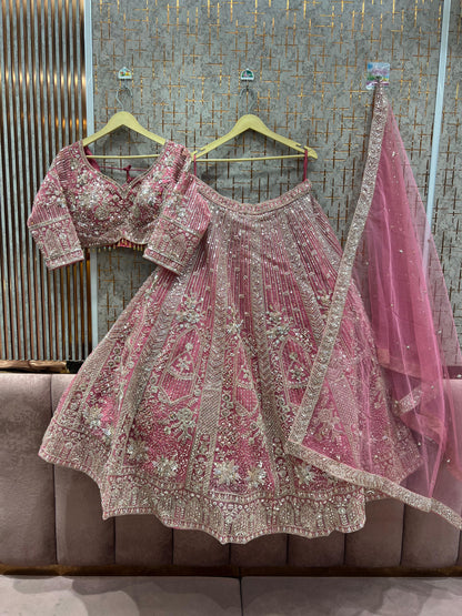 Designer Peach Ready to wear Crop Top Lehenga