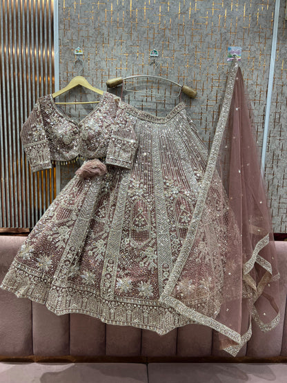 Designer Peach Ready to wear Crop Top Lehenga