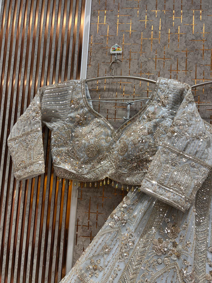 Designer Peach Ready to wear Crop Top Lehenga