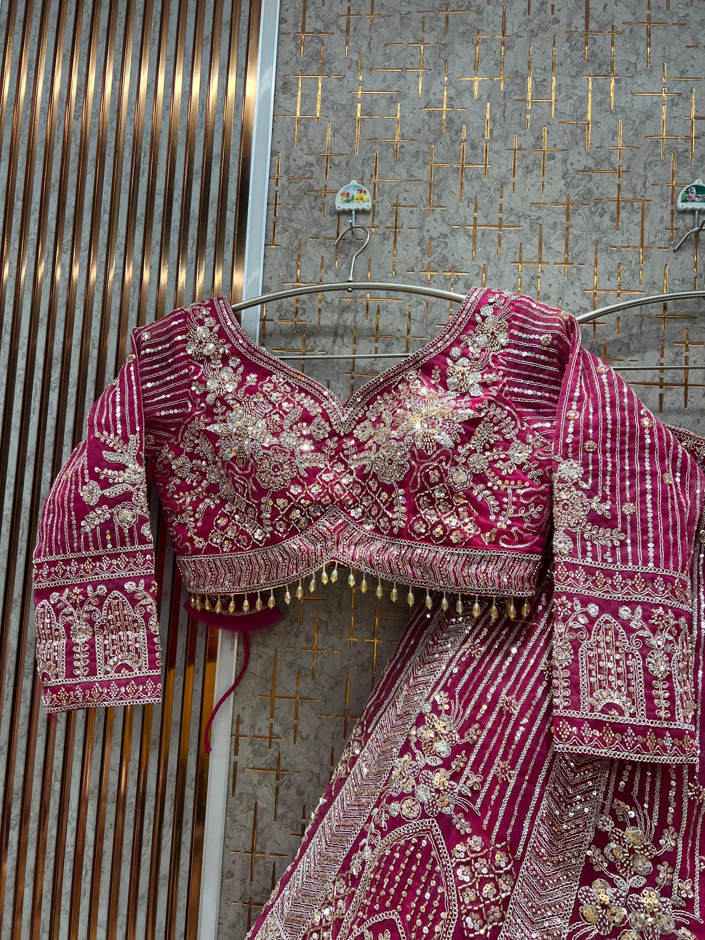 Designer Peach Ready to wear Crop Top Lehenga