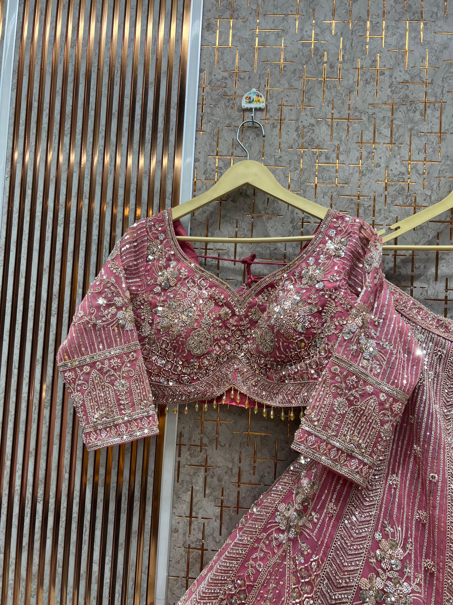 Designer Peach Ready to wear Crop Top Lehenga