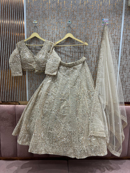 Designer Peach Ready to wear Crop Top Lehenga