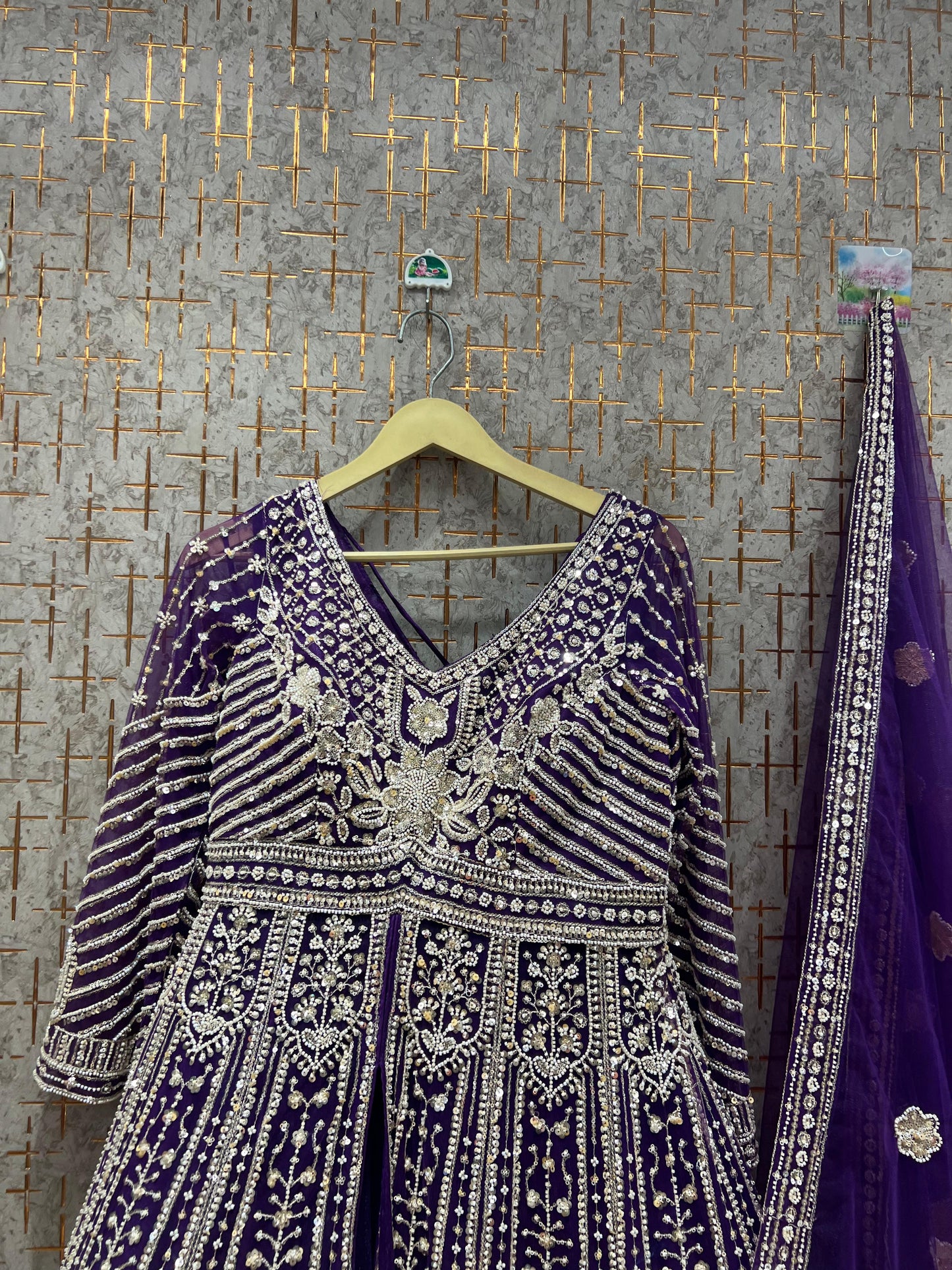 Majestic golden peplum long Dress Farshi Gaharara Dress Special