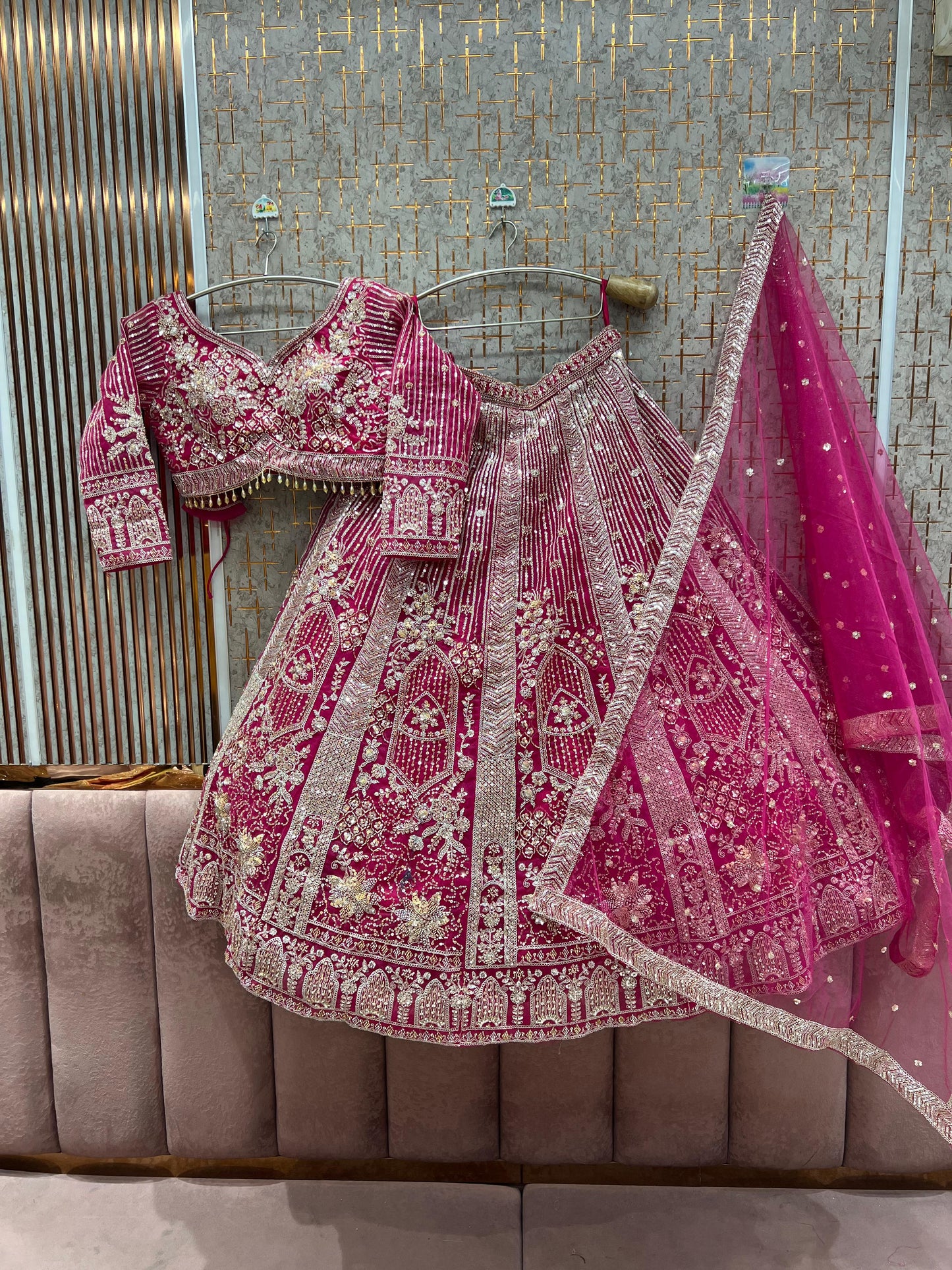 Designer Peach Ready to wear Crop Top Lehenga