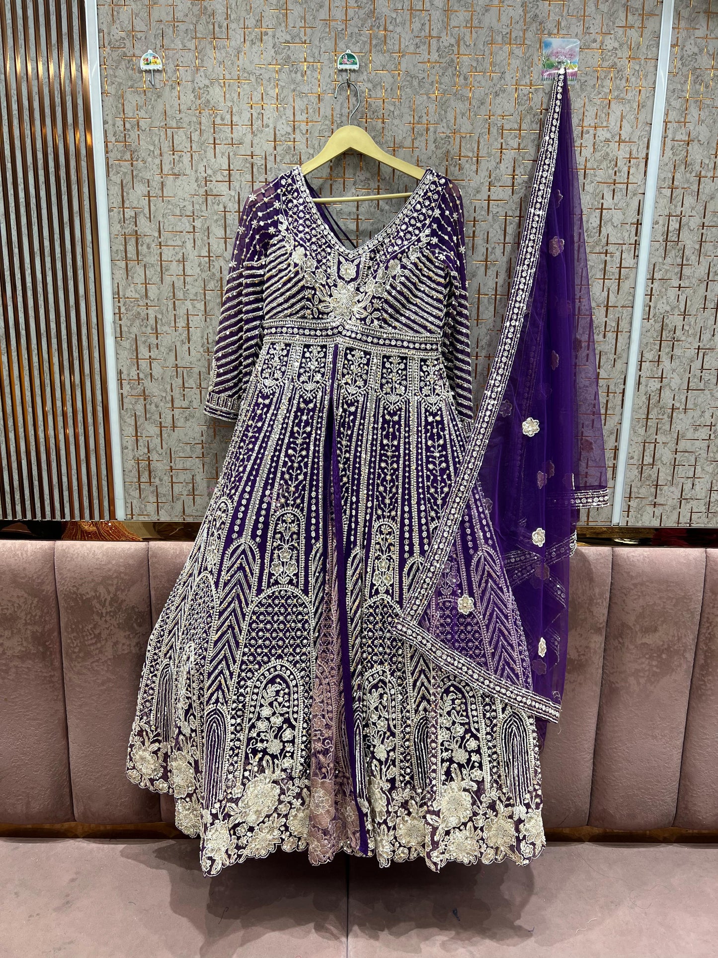 Majestic golden peplum long Dress Farshi Gaharara Dress Special