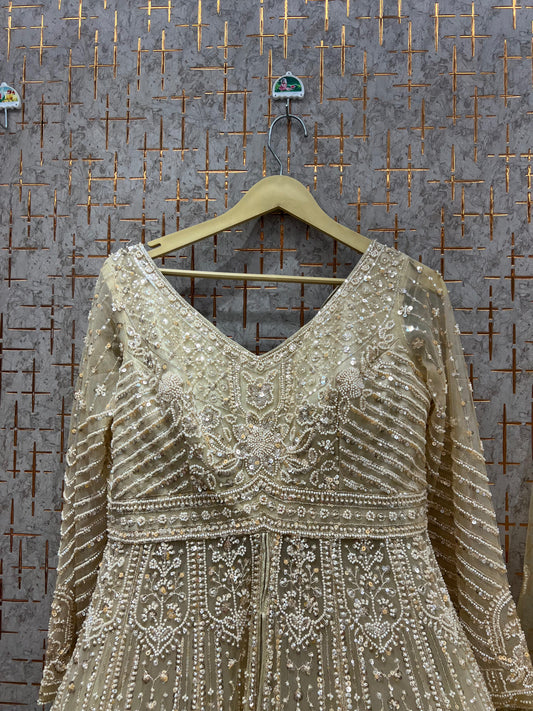 Majestic golden peplum long Dress Farshi Gaharara Dress Special