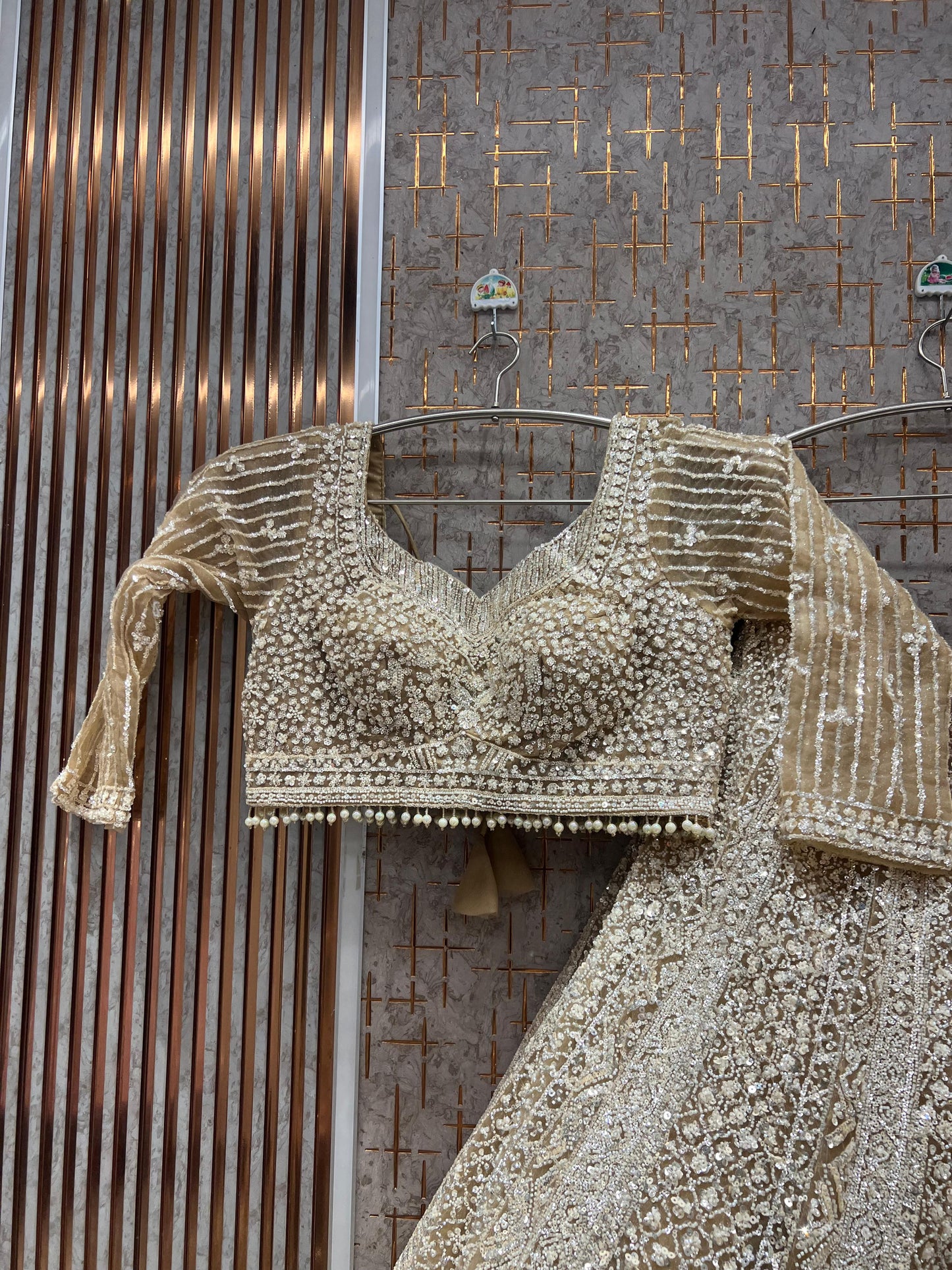 Elegant Golden Ready to wear Crop Top Lehenga