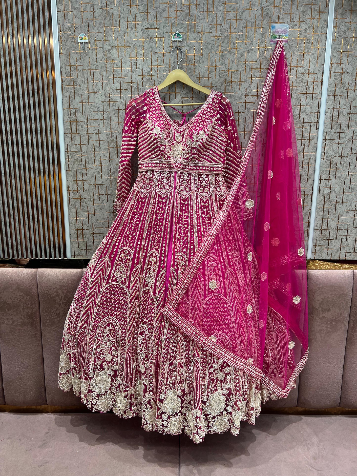 Majestic golden peplum long Dress Farshi Gaharara Dress Special