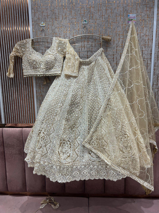 Elegant Golden Ready to wear Crop Top Lehenga