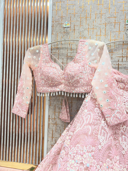 Beautiful White Ready to wear Crop Top Lehenga