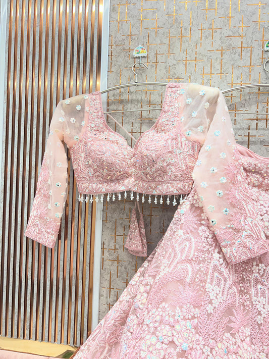 Khoobsurat pink Ready to wear Crop Top Lehenga