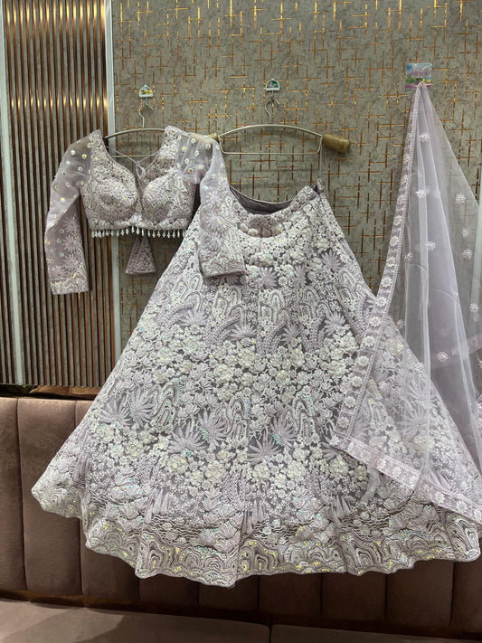 Lavishing Lavender Ready to wear Crop Top Lehenga