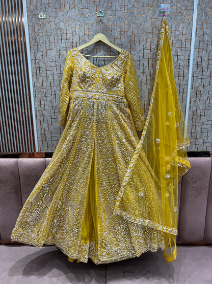 Delightful Rust Orange Farshi garara muslim Bride Special Dress