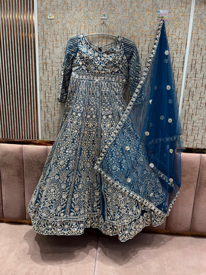 Elegant Blue Farshi garara muslim Bride Special Dress Elegant Blue Farshi garara muslim Bride Special Dress