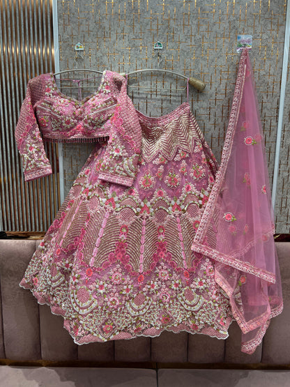 Fabulous Pink Crop Top Lehenga
