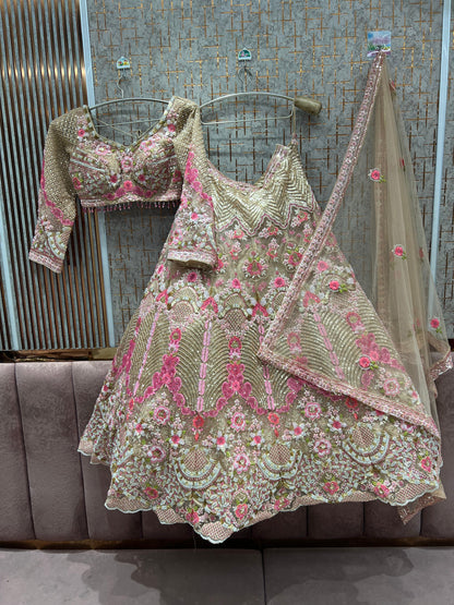 Fabulous Pink Crop Top Lehenga