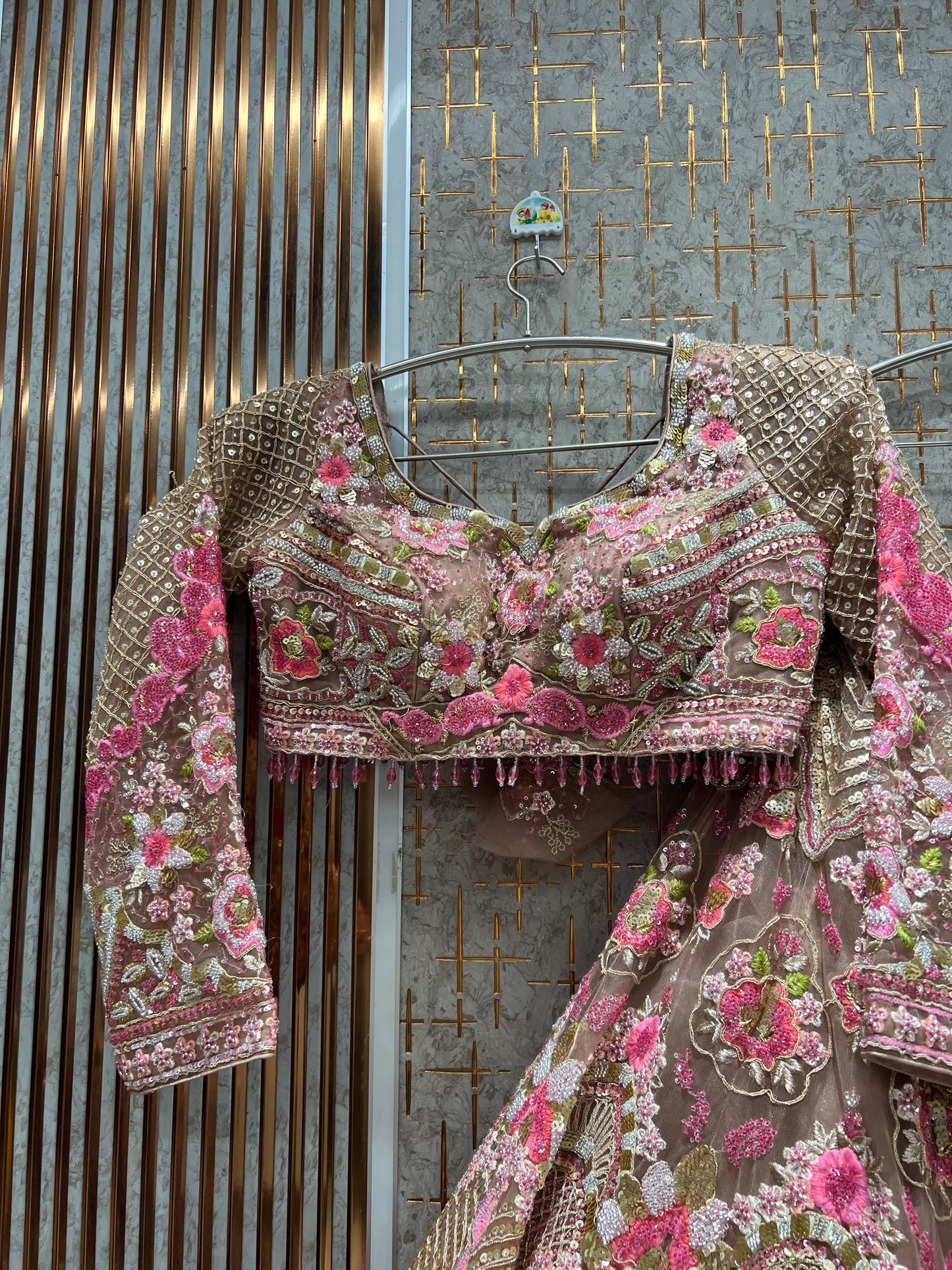 Fabulous Pink Crop Top Lehenga