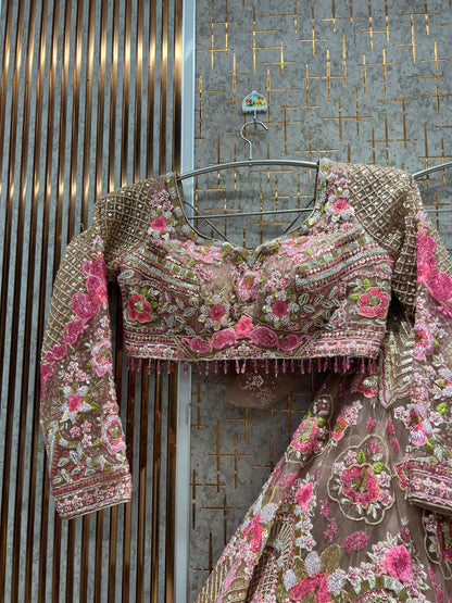 Fabulous Pink Crop Top Lehenga