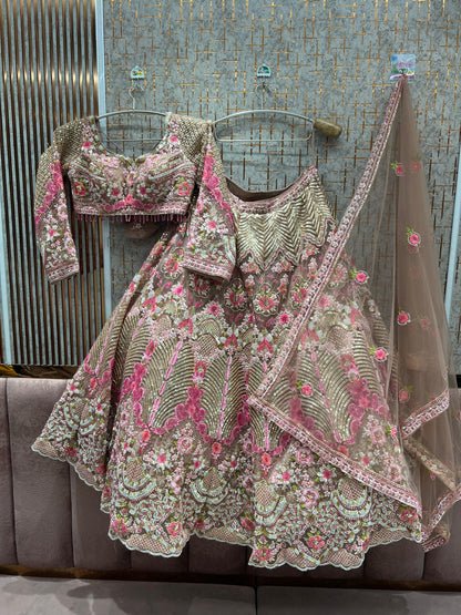 Fabulous Pink Crop Top Lehenga