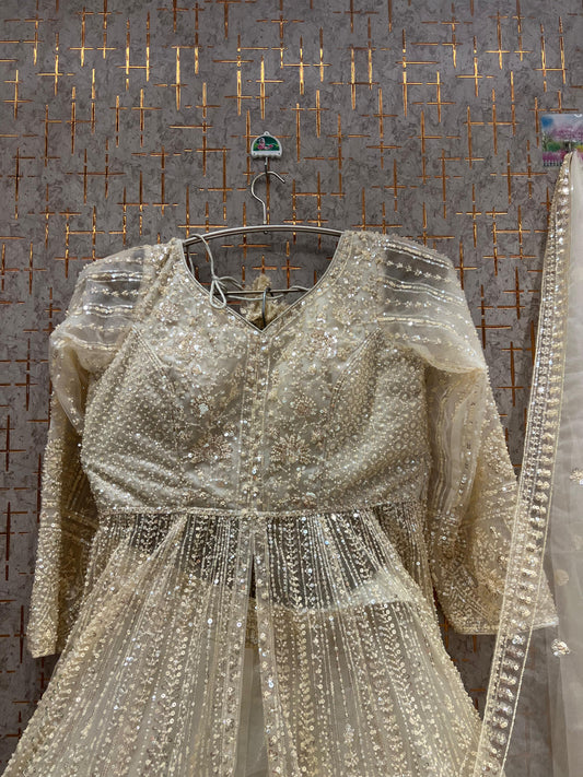 Delightful Golden Farshi garara muslim Bride Special Dress