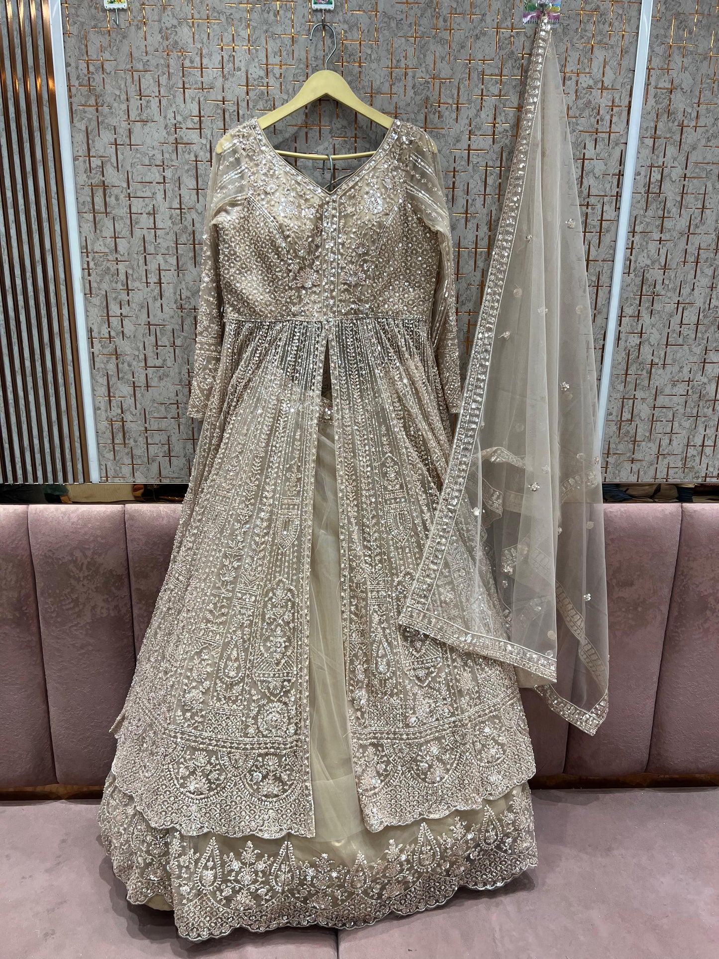 Embellished Pink Farshi garara muslim Bride Special Dress