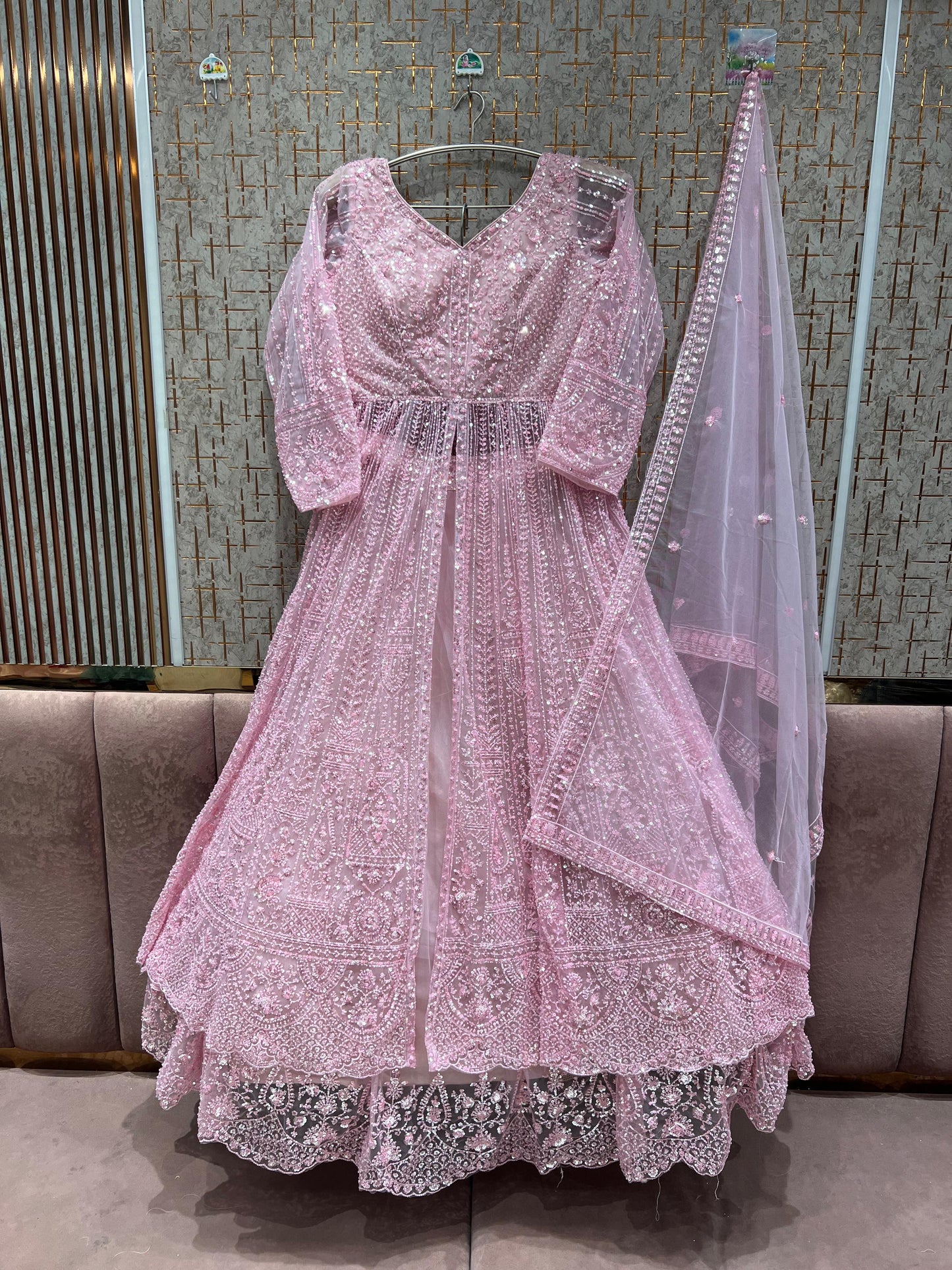 Embellished Pink Farshi garara muslim Bride Special Dress