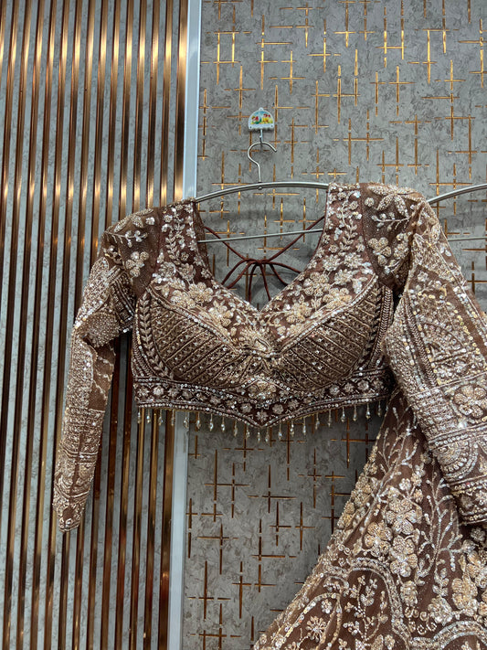 Charming Mustard Crop Top Lehenga