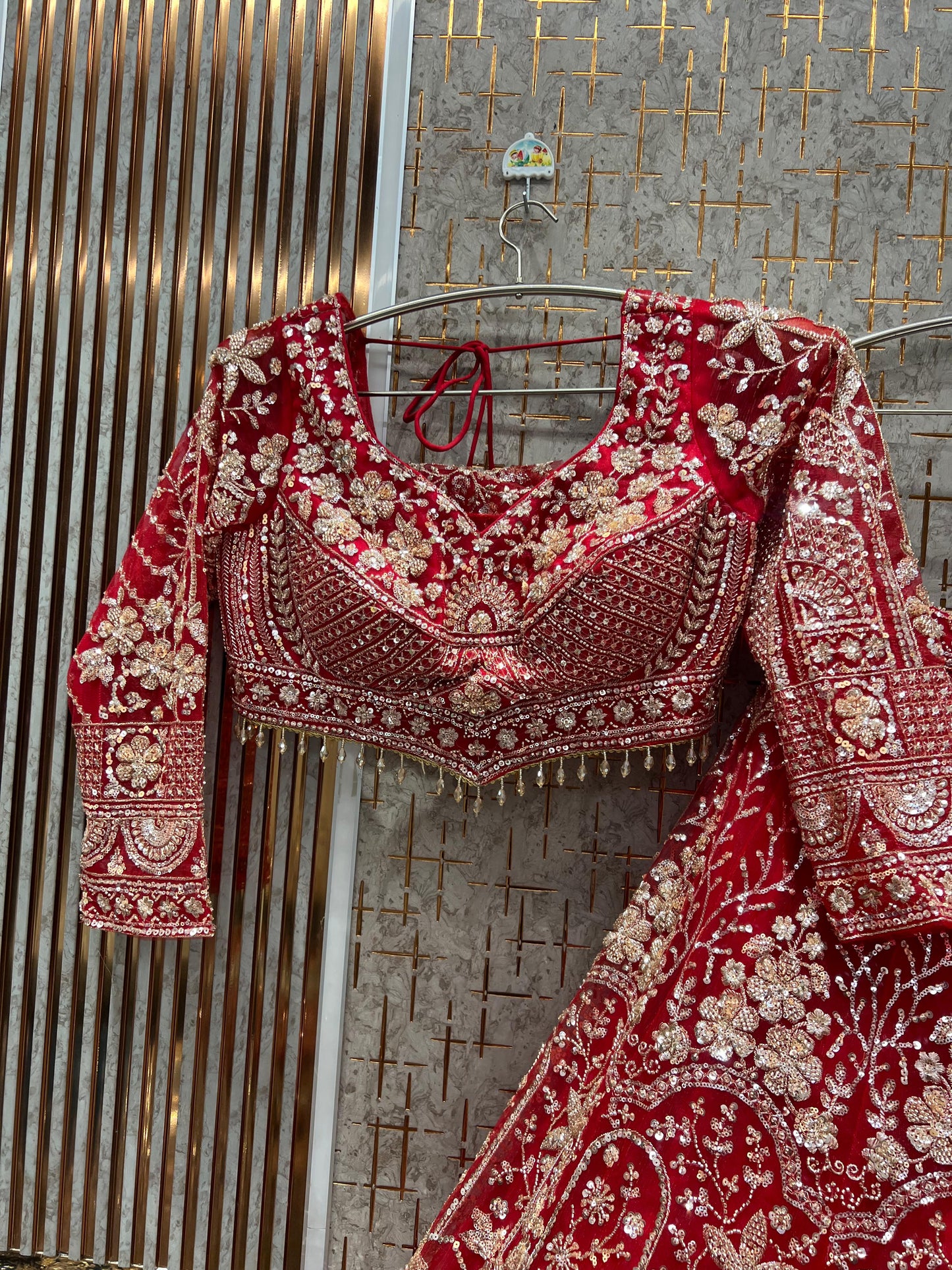 Lavishing Hot pink Crop Top Lehenga