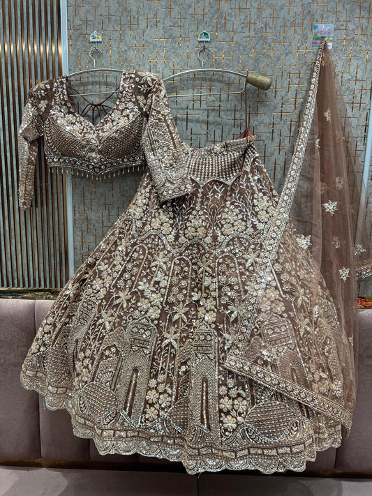 Charming Mustard Crop Top Lehenga