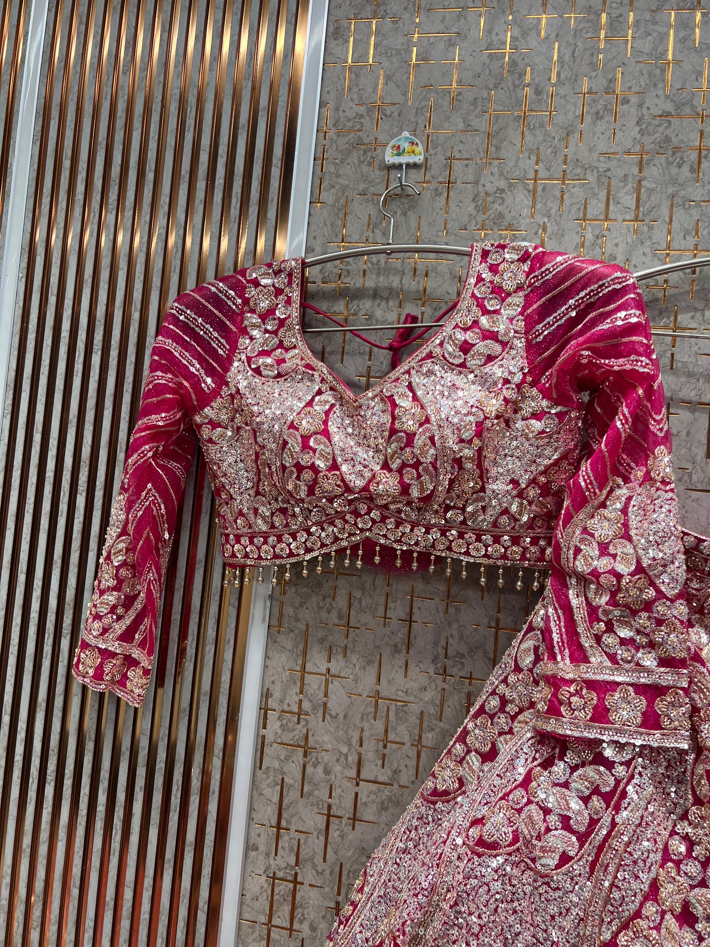 Stunning Rust Orange Crop Top Lehenga