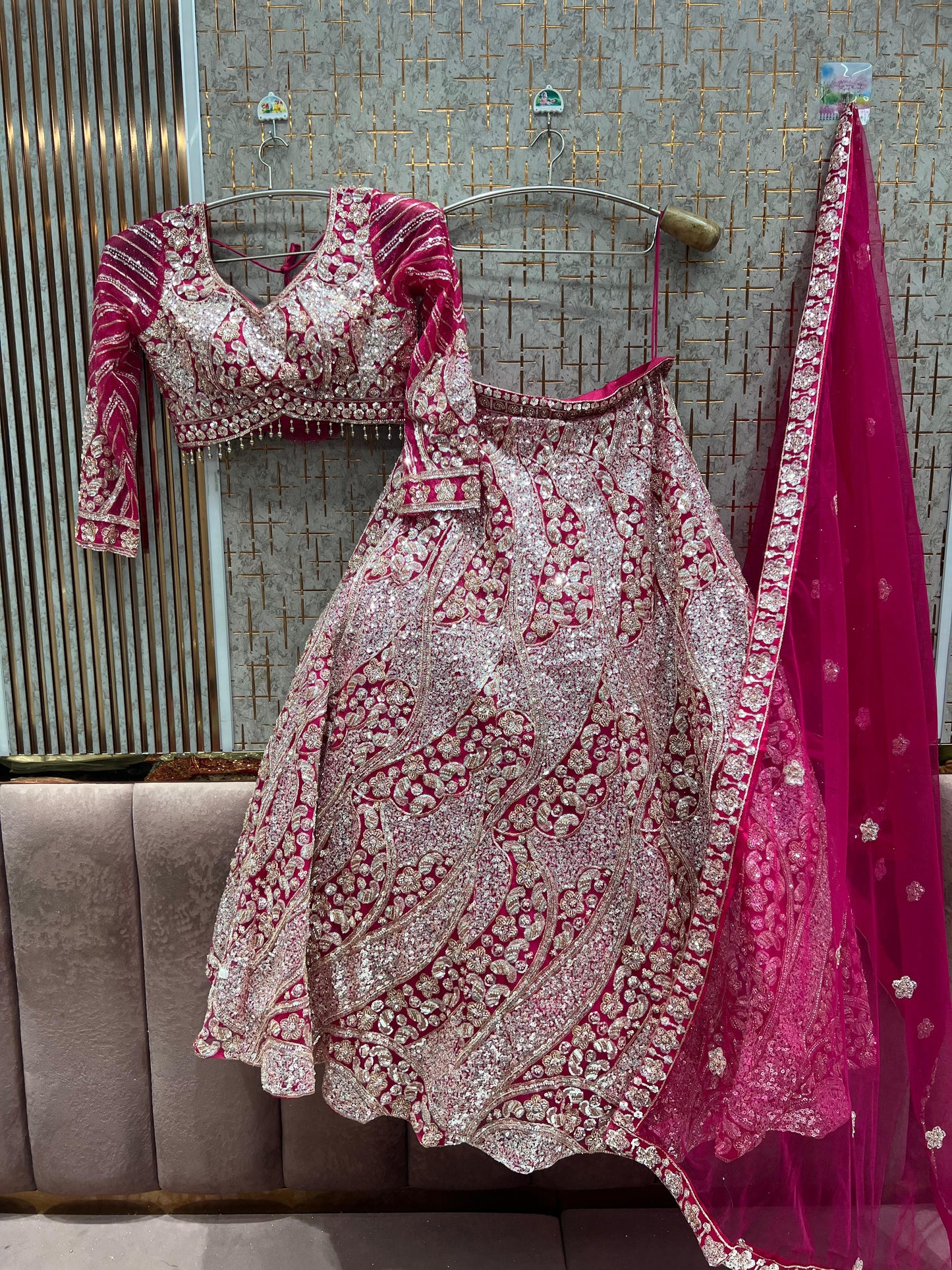 Stunning Rust Orange Crop Top Lehenga