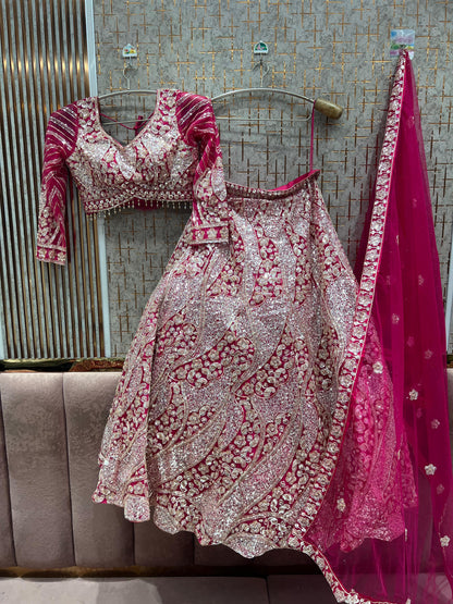 Stunning Rust Orange Crop Top Lehenga