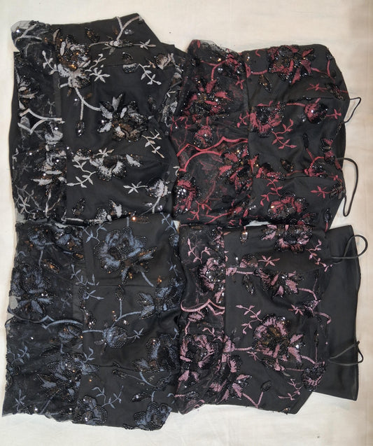 Black drape saree dress