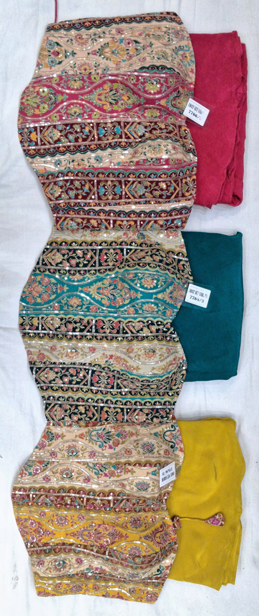 Hot pink Light blue yellow haldi mehendi drape saree dress