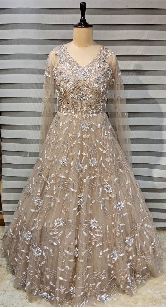 Stunning Beige golden gown