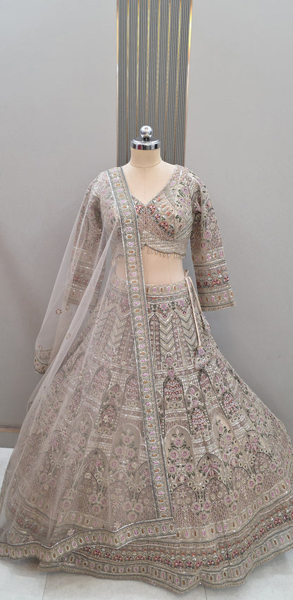 Big flare Designer mustard Crop Top Lehenga