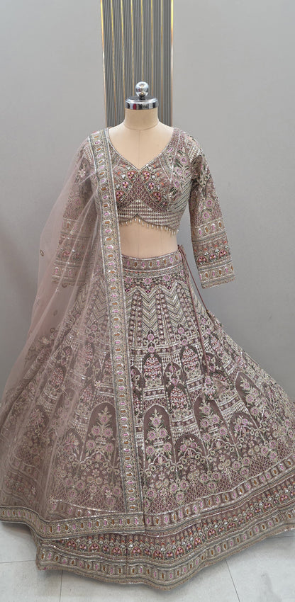 Big flare Designer mustard Crop Top Lehenga