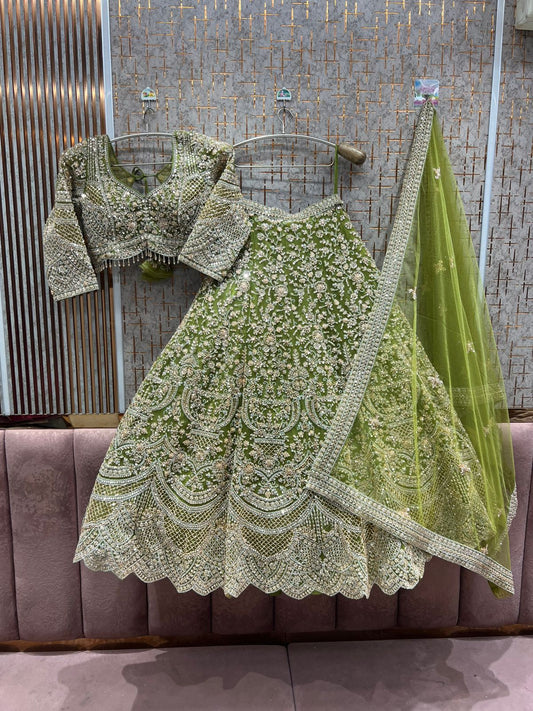 Awesome green Crop Top Lehenga