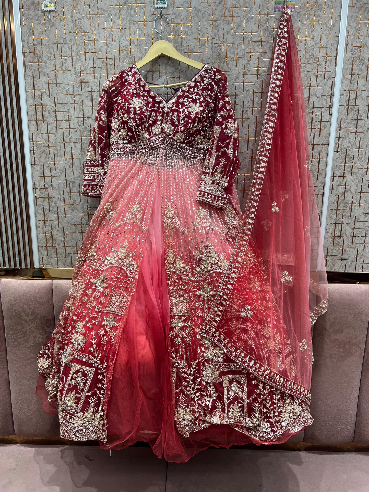 Purple Llilac Indo Dress Farshi gharara muslim Bride