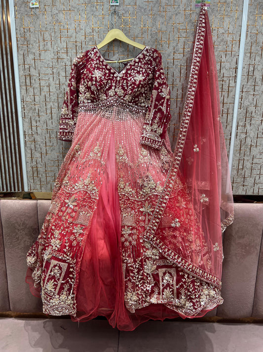 Pink Indo Dress Farshi gharara muslim Bride