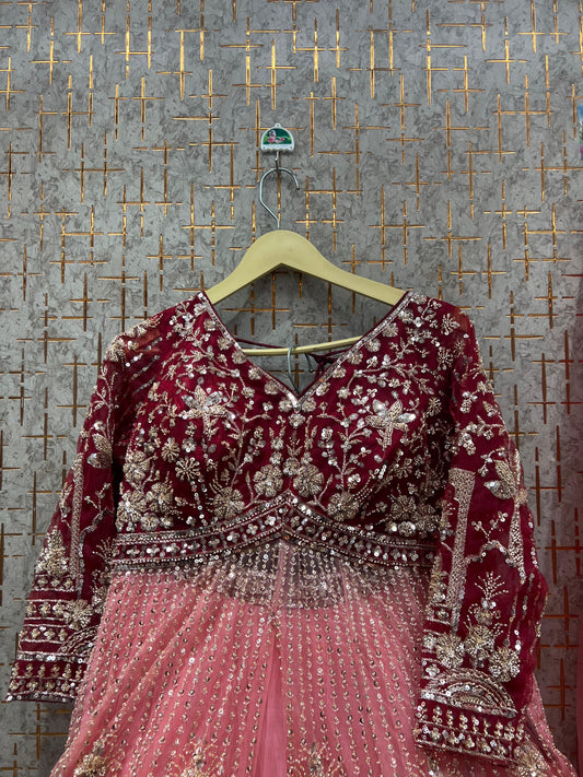 Pink Indo Dress Farshi gharara muslim Bride