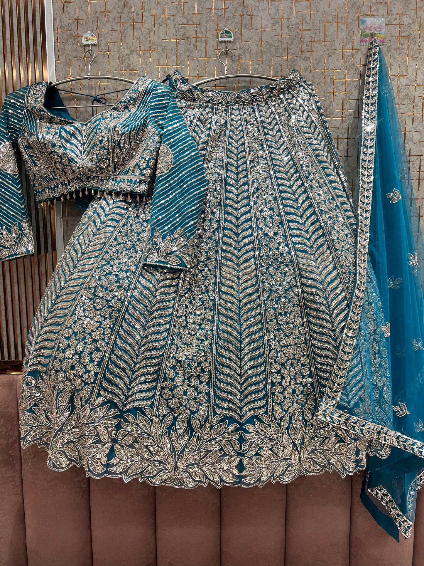 Hot pink Crop Top Lehenga