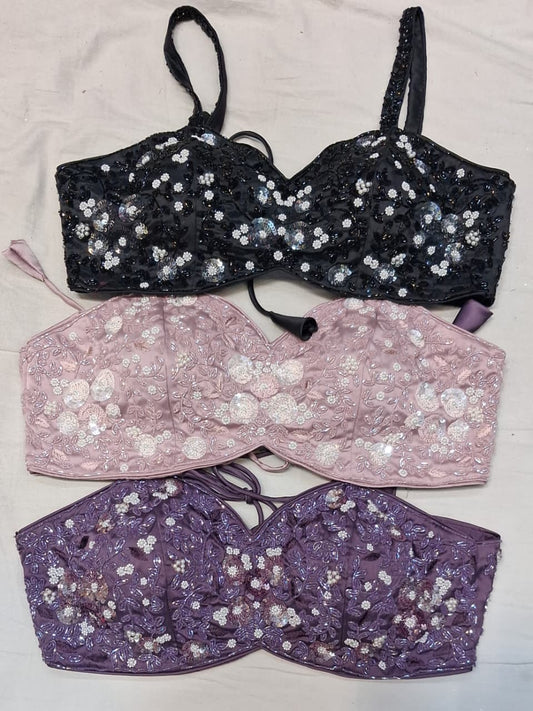 Beautiful purple Baby pink black drape saree dress