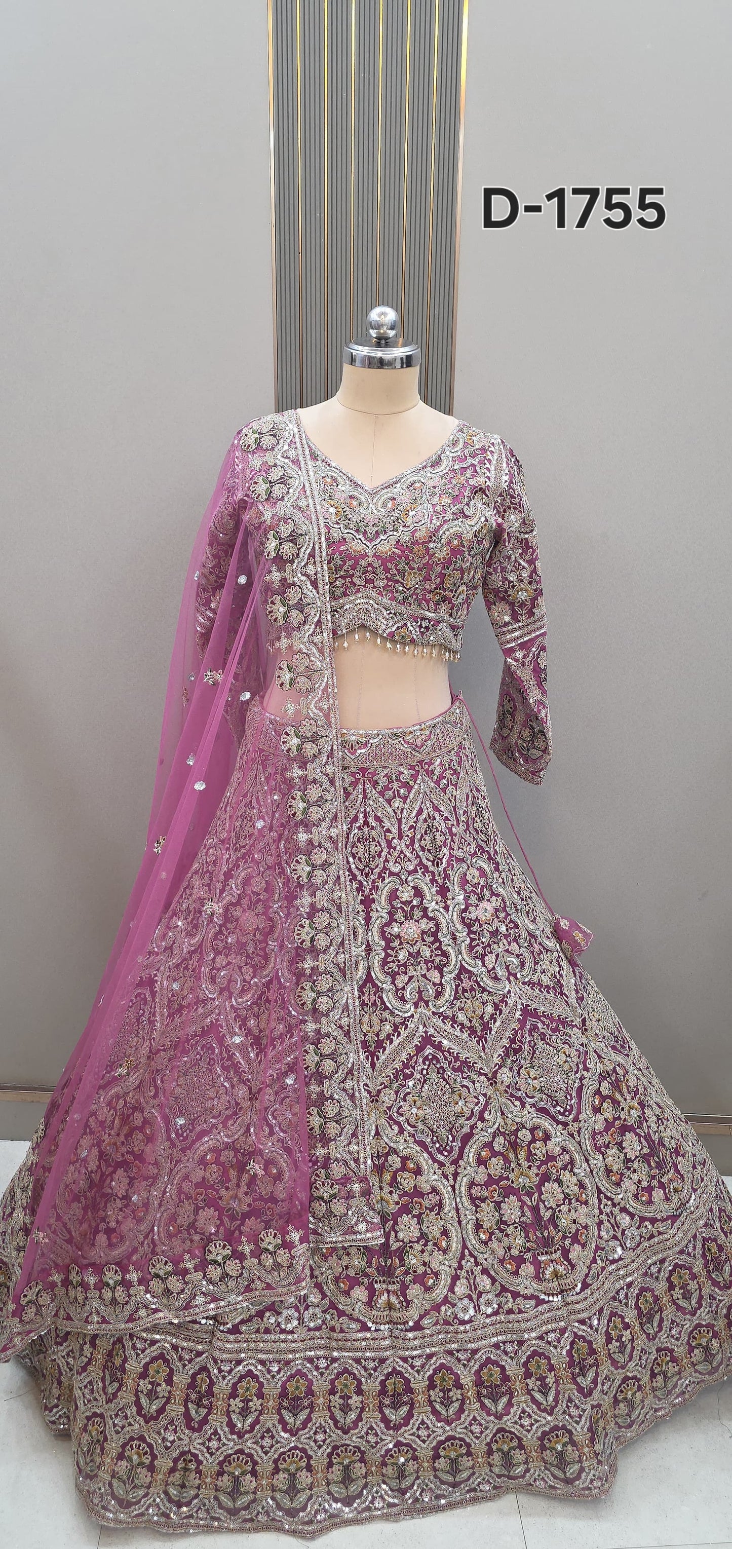Green Ready to wear Crop top Lehenga