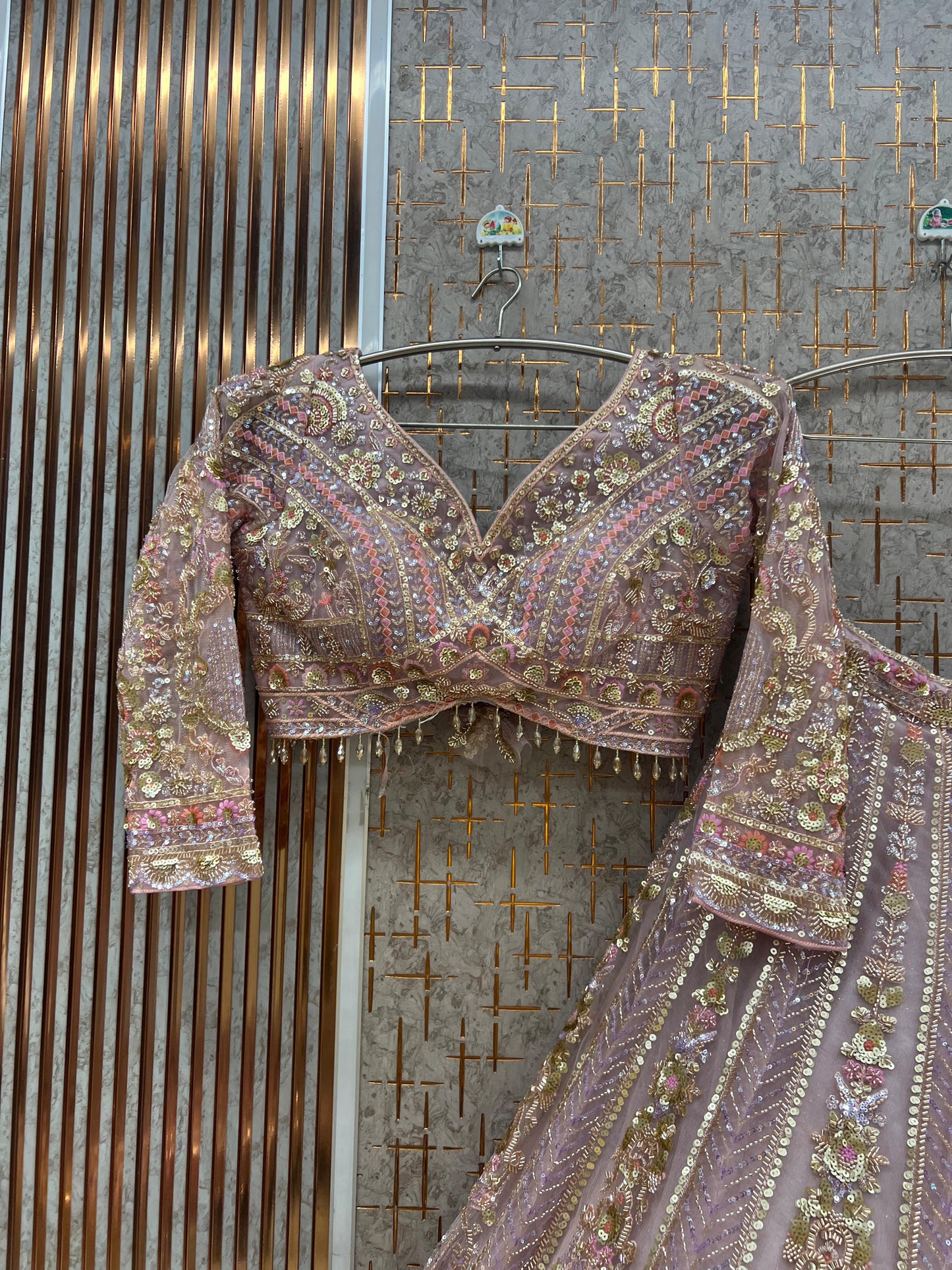 blue Ready to wear Crop top Lehenga