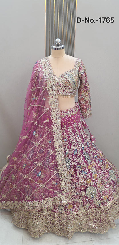 24 kali big flare heavy orange Crop Top Lehenga