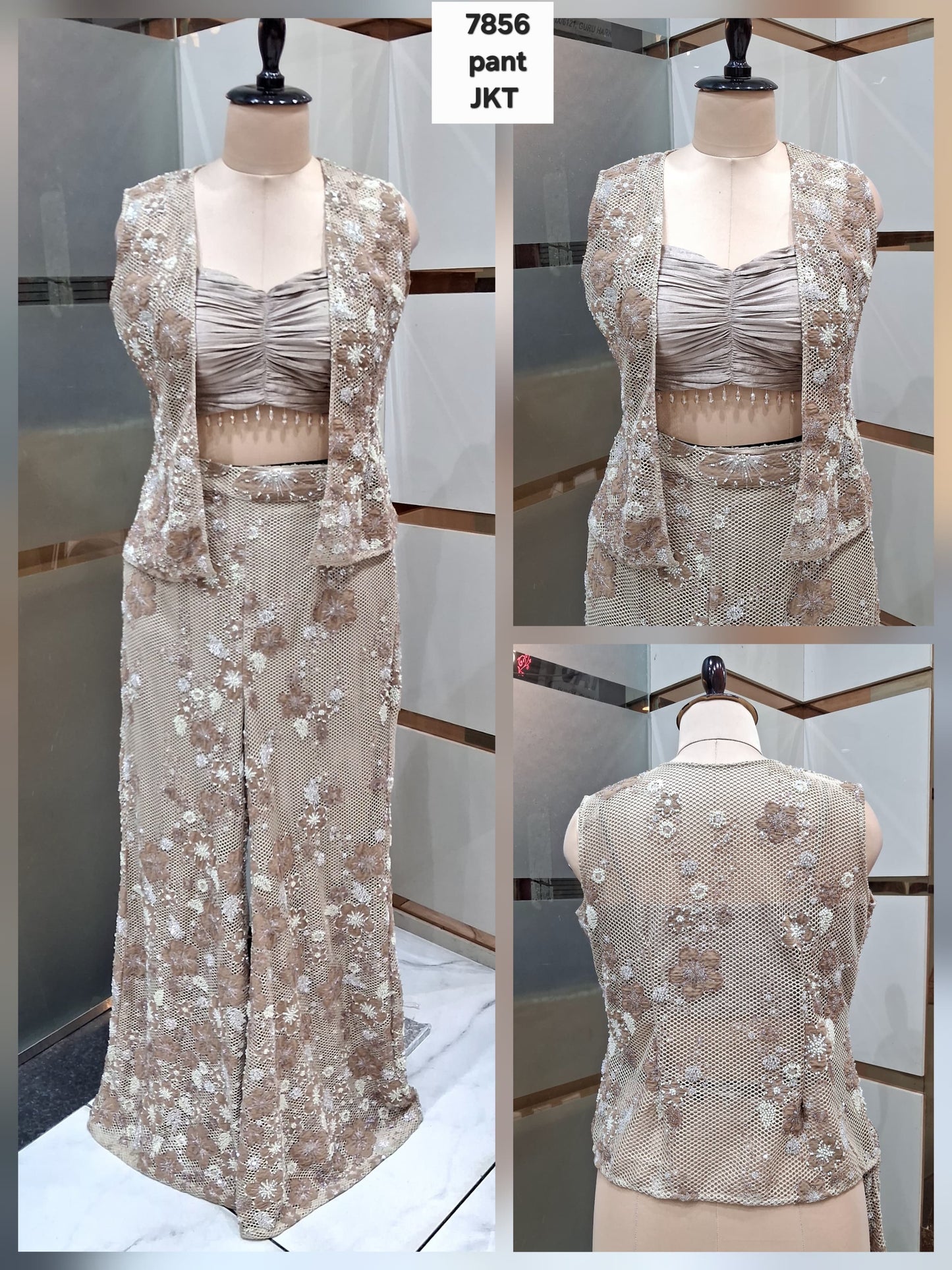 Off White Jacket pant Lehenga dress