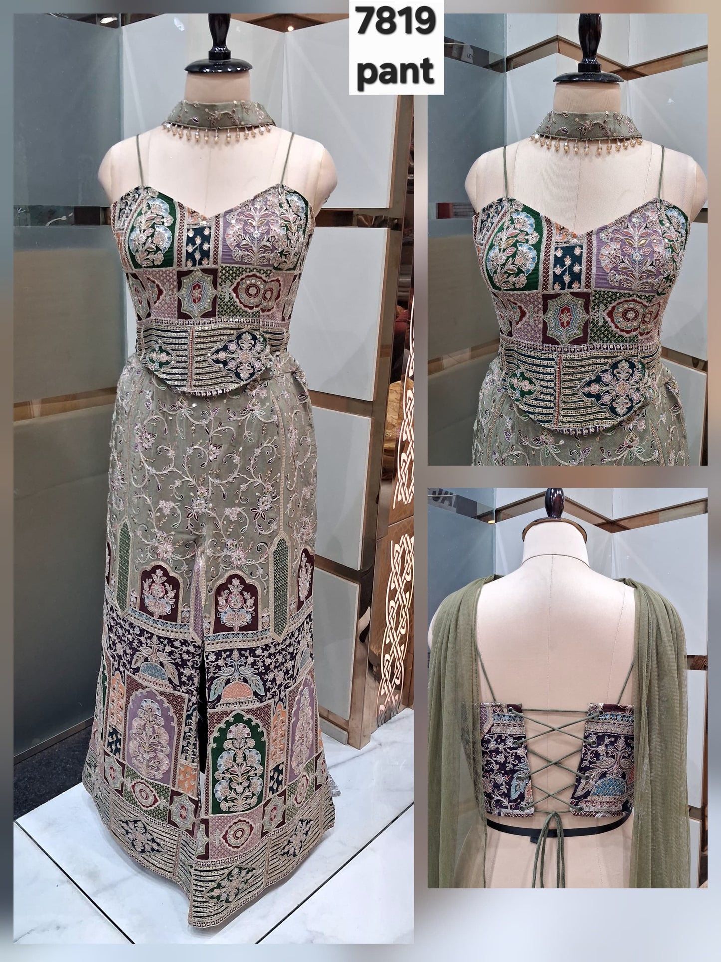 green blue yellow brown drape saree dress