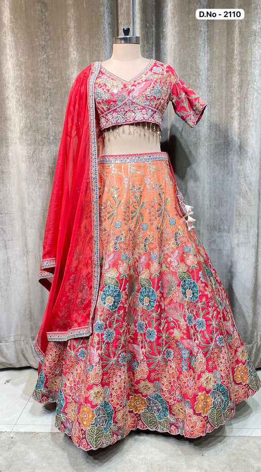 Baby pink Crop Top Lehenga